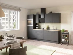 Optifit Besteckkästen|Kochfelder<Küchenzeile Optikoncept Ingvar ohne E-Geräte 270 cm Anthrazit
