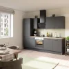 Outlet Optifit Küchenzeile Optikoncept Ingvar ohne E-Geräte 270 cm Anthrazit