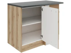 Optifit Livorno290 Küchen-Eck-Unterschrank 110 cm Wildeiche Nachbildung< Küchenschränke