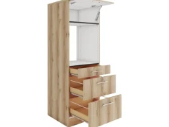 Optifit Einbauküchen|Küchenschränke<Livorno290 Küchen-Geräteumbauschrank 60 cm Wildeiche Nachbildung