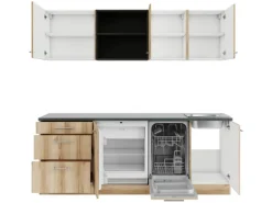 Outlet Optifit Livorno290 Küchenzeile 210 cm Wildeiche Nachbildung