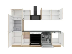Optifit Herde|Kühlschränke<Livorno290 Küchenzeile 270 cm Wildeiche Nachbildung