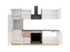 Optifit Livorno290 Küchenzeile 270 cm ohne E-Geräte Wildeiche Nachbildung< Herde