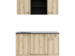 Optifit Miniküchen|Kochfelder<Livorno290 Miniküche 150 cm Wildeiche Nachbildung