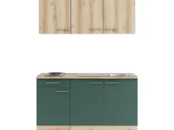 Best Optifit Livorno290/Savona405 Miniküche 150 cm Wildeiche Nachbildung / Steingrün