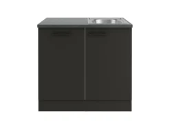 Optifit Madrid420 Küchen-Spülenschrank-Set Anthrazit Matt< Küchenschränke