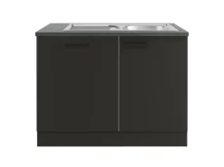 Optifit Madrid420 Küchen-Spülenschrank-Set Anthrazit Matt< Küchenschränke