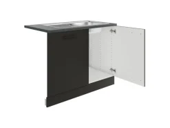 Optifit Madrid420 Küchen-Spülenschrank-Set Anthrazit Matt< Küchenschränke