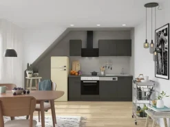 Optifit Einbauküchen<Madrid420 Küchenzeile 210 cm ohne E-Geräte Anthrazit