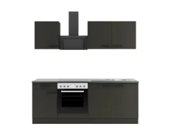 Outlet Optifit Madrid420 Küchenzeile 210 cm Anthrazit
