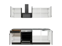 Outlet Optifit Madrid420 Küchenzeile 210 cm Anthrazit