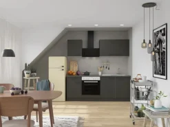 Outlet Optifit Madrid420 Küchenzeile 210 cm Anthrazit