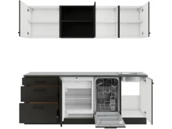 Optifit Madrid420 Küchenzeile 210 cm ohne E-Geräte Anthrazit< Single-Küchen|Einbauküchen