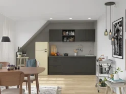 Optifit Madrid420 Küchenzeile 210 cm ohne E-Geräte Anthrazit< Single-Küchen|Einbauküchen