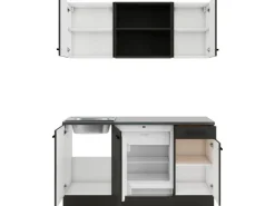 Optifit Miniküchen|Kochfelder<Madrid420 Miniküche 150 cm Anthrazit