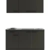 Optifit Miniküchen|Kochfelder<Madrid420 Miniküche 150 cm Anthrazit