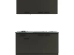Optifit Miniküchen|Kochfelder<Madrid420 Miniküche 150 cm Anthrazit