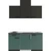 Optifit Miniküche KPMV 1501-9+ Madrid420/Verona405 Anthrazit/ Steingrün 150 cm