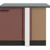 Optifit Nizza407 Küchen-Eck-Unterschrank 110 cm Rostrot< Küchenschränke