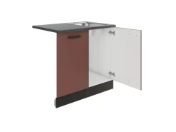 Optifit Nizza407 Küchen-Spülenschrank-Set Rostrot< Küchenschränke|Einbauküchen