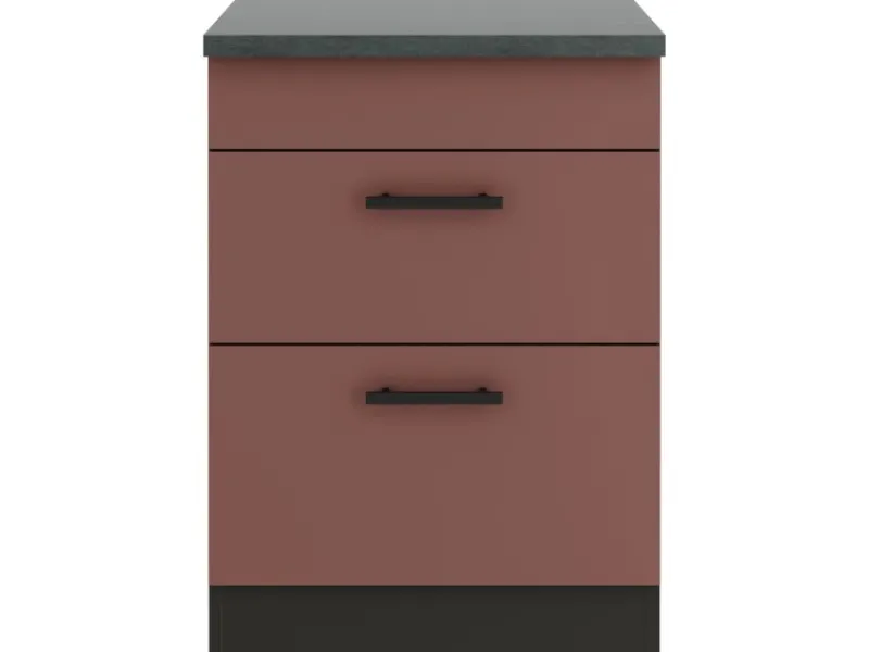 Optifit Nizza407 Küchen-Unterschrank 60 cm Rostrot< Küchenschränke|Einbauküchen