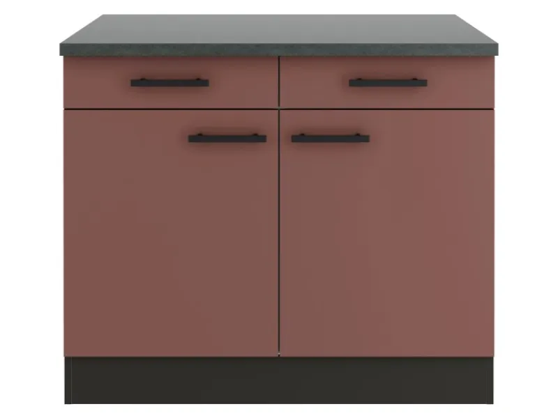 Optifit Küchenschränke<Nizza407 Küchen-Unterschrank 100 cm Rostrot