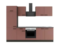 Sale Optifit Nizza407 Küchenzeile 270 cm ohne E-Geräte Rostrot