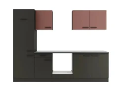 Outlet Optifit Nizza407/Madrid420 Küchenzeile 270 cm ohne E-Geräte Rostrot / Anthrazit