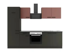 Clearance Optifit Nizza407/Madrid420 Küchenzeile 270 cm Rostrot / Anthrazit