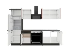 Clearance Optifit Nizza407/Madrid420 Küchenzeile 270 cm Rostrot / Anthrazit