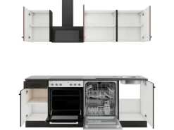 Best Optifit Nizza407/Madrid420 Küchenzeile 210 cm Rostrot / Anthrazit