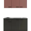 Clearance Optifit Nizza407/Madrid420 Miniküche 150 cm Rostrot / Anthrazit