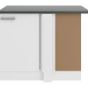Optifit Oslo214 Küchen-Eck-Unterschrank 110 cm Feinstruktur Weiß< Küchenschränke