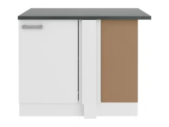 Optifit Oslo214 Küchen-Eck-Unterschrank 110 cm Feinstruktur Weiß< Küchenschränke