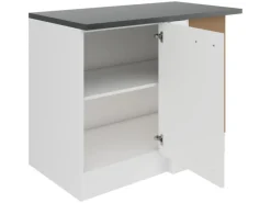 Optifit Oslo214 Küchen-Eck-Unterschrank 110 cm Feinstruktur Weiß< Küchenschränke