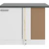 Optifit Küchenschränke<Oslo214 Küchen-Eck-Unterschrank 110 cm Feinstruktur Weiß
