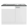 Optifit Oslo214 Küchen-Spülenschrank-Set Feinstruktur Weiß< Küchenschränke