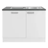 Optifit Oslo214 Küchen-Spülenschrank-Set Feinstruktur Weiß< Küchenschränke