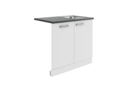 Optifit Oslo214 Küchen-Spülenschrank-Set Feinstruktur Weiß< Küchenschränke