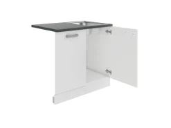 Optifit Oslo214 Küchen-Spülenschrank-Set Feinstruktur Weiß< Küchenschränke