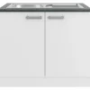 Optifit Gefrierschränke|Kühlschränke<Oslo214 Küchen-Spülenunterschrank 100 cm Feinstruktur Weiß