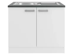 Optifit Gefrierschränke|Kühlschränke<Oslo214 Küchen-Spülenunterschrank 100 cm Feinstruktur Weiß