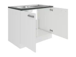 Optifit Gefrierschränke|Kühlschränke<Oslo214 Küchen-Spülenunterschrank 100 cm Feinstruktur Weiß