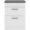 Optifit Oslo214 Küchen-Unterschrank 60 cm Feinstruktur Weiß< Küchenschränke