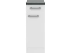 Optifit Oslo214 Küchen-Unterschrank 30 cm Feinstruktur Weiß< Küchenschränke