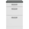 Clearance Optifit Oslo214 Küchen-Unterschrank 50 cm Feinstruktur Weiß