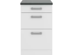Clearance Optifit Oslo214 Küchen-Unterschrank 50 cm Feinstruktur Weiß