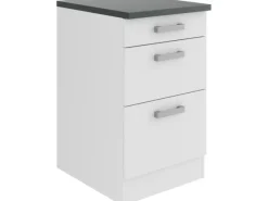 Clearance Optifit Oslo214 Küchen-Unterschrank 50 cm Feinstruktur Weiß