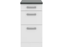 Outlet Optifit Oslo214 Küchen-Unterschrank 40 cm Feinstruktur Weiß