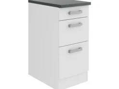 Outlet Optifit Oslo214 Küchen-Unterschrank 40 cm Feinstruktur Weiß